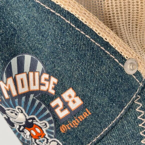 Disneyland Resort Mickey Mouse 1928 Trucker Hat Mesh Back Adjustable Denim Cap - Picture 8 of 9
